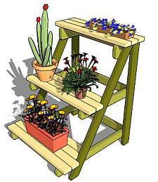 A-Frame rack for a cascading garden on 3 levels.