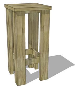 Barstool construction drawings and high chairs for use with bar tables.