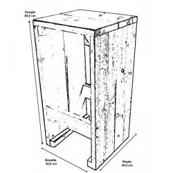 Construction pan for a bar stool made from scaffolding wood.