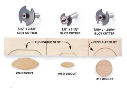 Bisquits in three sizes and the corresponding cutter blades.