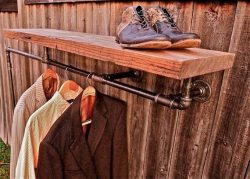 Clothes rack to make yourself from repurposed scaffolding tubes