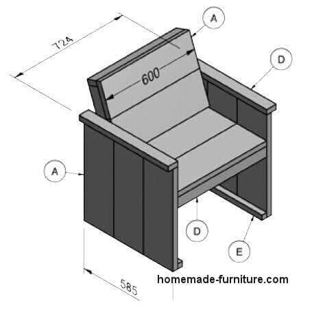 Chairs Drawings Free Construction Plans Homemade Diy Chair Examples