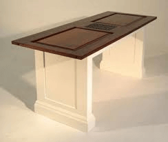 Table made from old doors.
