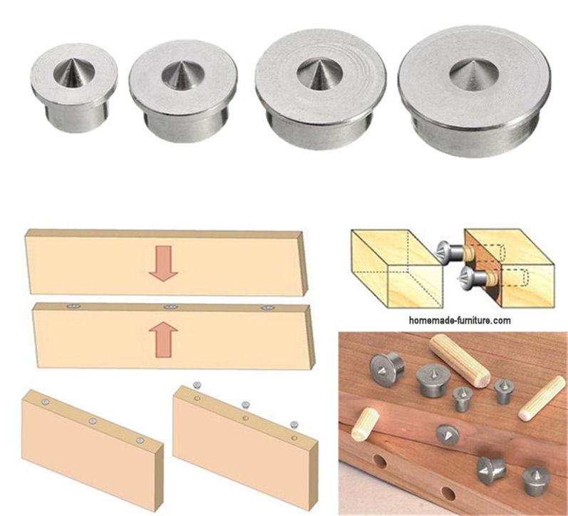 Tool for aligning dowel and tenon.