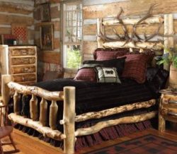 Bed made from spruce and branches.