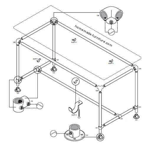 Table made store from scaffolding