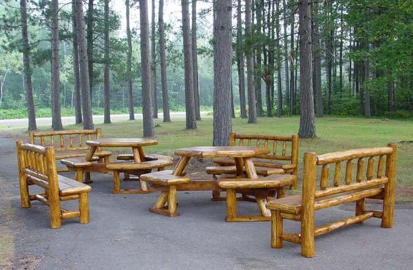 outdoor furniture made from logs