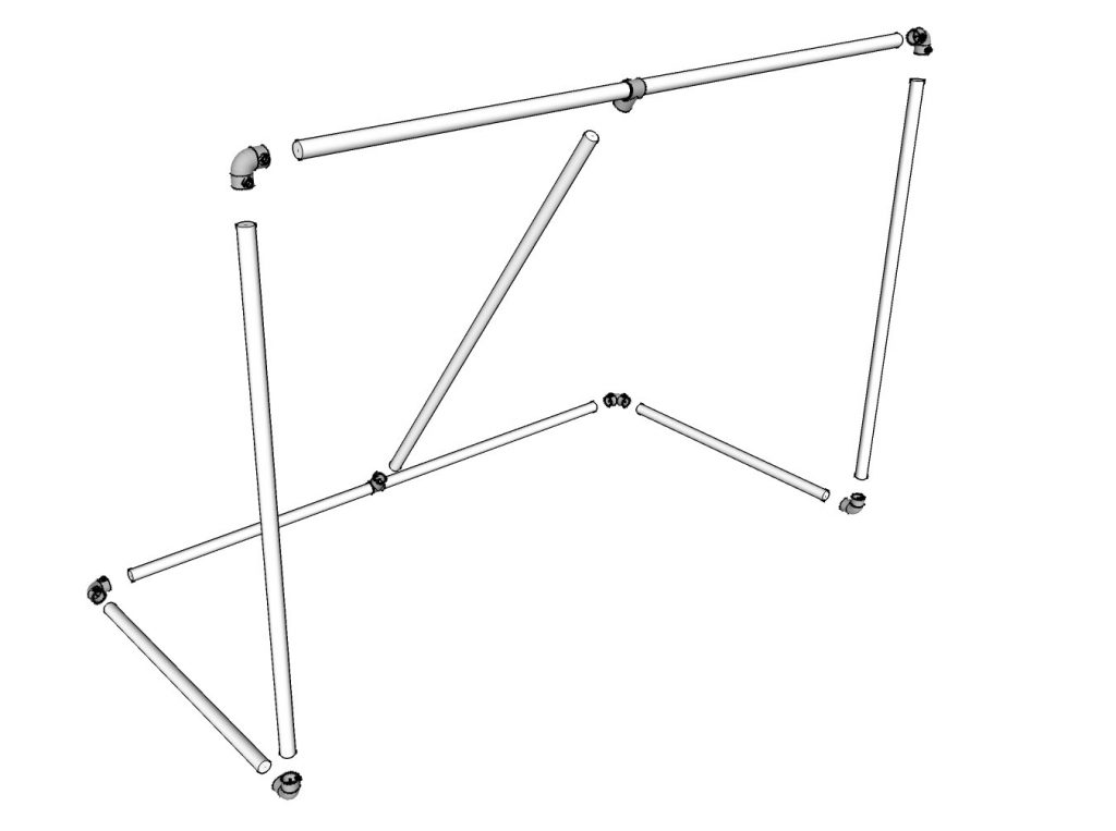 Construction drawing plan for a medium size goal for soccer.