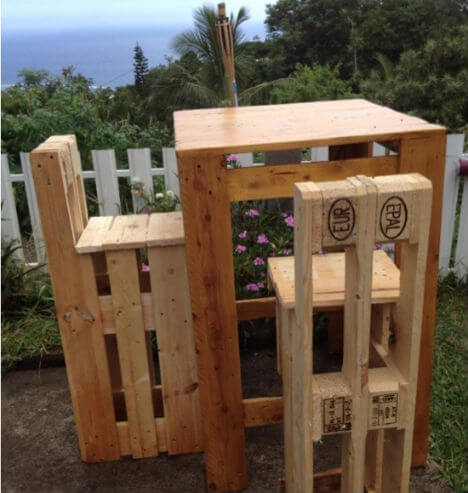 High Table Made From Pallets Free, Pallet Wood Bar Stool Plans