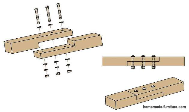 Lap joint for connecting and elongating timber.