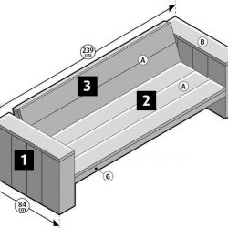 Assembly methods for wooden benches, homemade with scaffolding planks.