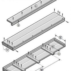 Assembly of the back support for a lounge bench made of scaffolding wood.