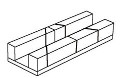 Box for sawing mitred woodjoints.