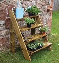 More space for plants on a rack for planters and pots.