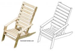 Two examples of a pallet lounge chair.