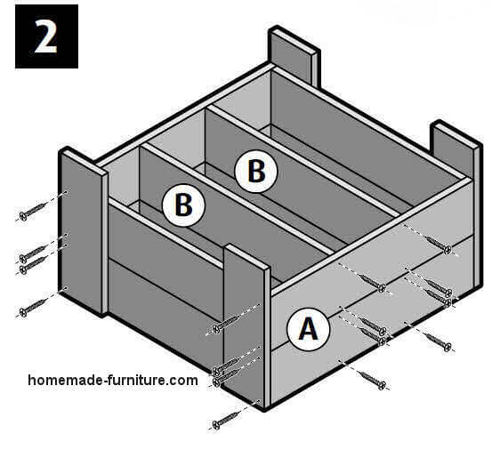 How to construct a planter box with divisions for several plant species.