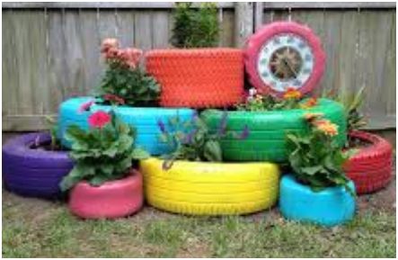 Tire Planter Designs Homemade Repurposed Car Tires Containers