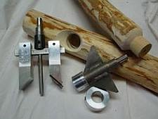 Tools to make pointed dowes and concave holes for fitting the dowel.