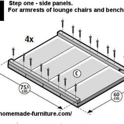 Wooden side panel construction plan for homemade furniture.