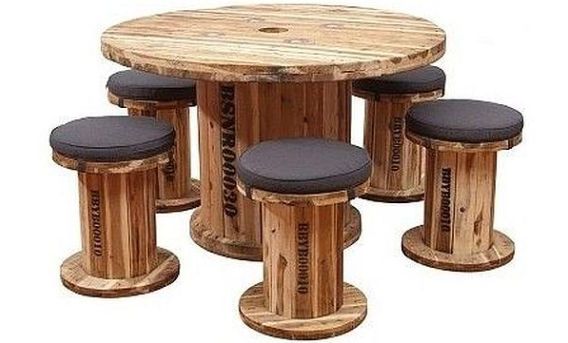 Heavy Duty Wood Drum Large Cable Reels Upcycled DIY Garden Patio, Furniture