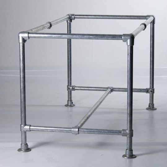 Galvanised Metal Table FRAME 34mm Industrial Scaffold Pipe Desk Dining Kitchen