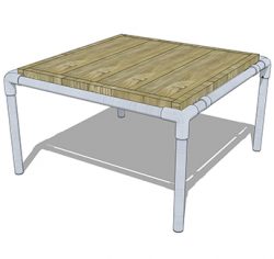 Coffeetable made from repurposed scaffolding.