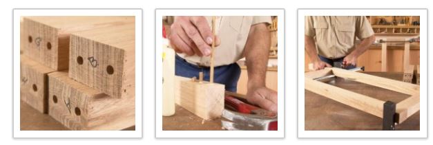 How to make a wooden frame using dowels.